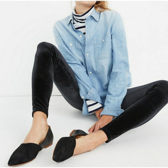 Madewell Pants - MADEWELL high rise velvet leggings. Size S